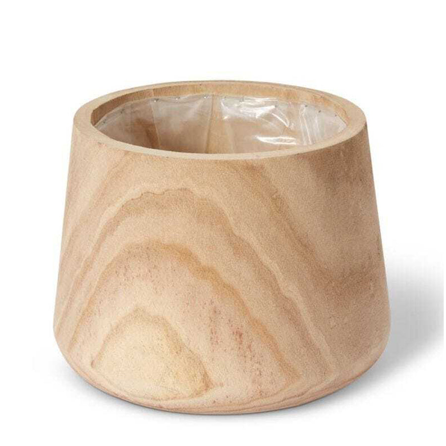 E Style Argus 34cm Wood Tub Plant Pot Decorative Home Planter Round Natural