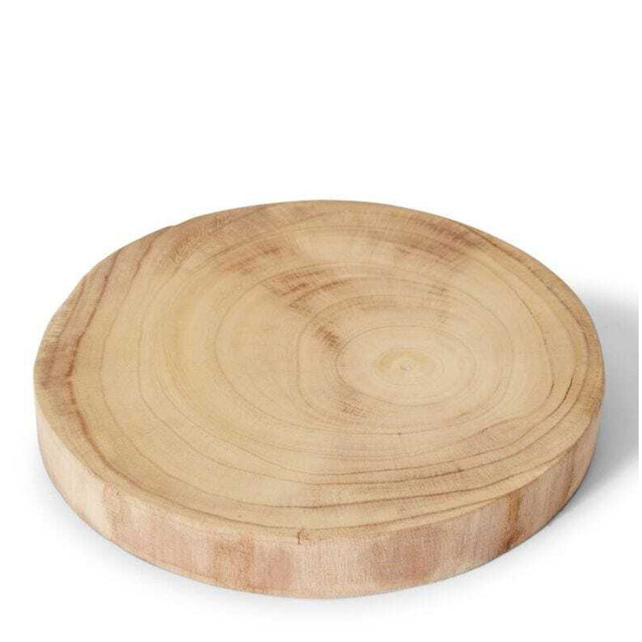 E Style Argus 30cm Paulownia Wood Plate Decorative Plant Board Round Natural