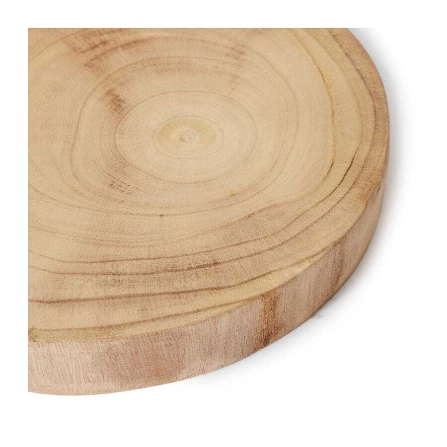 E Style Argus 30cm Paulownia Wood Plate Decorative Plant Board Round Natural — image 2