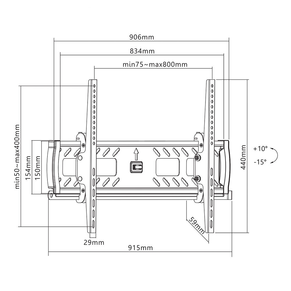 Verdante 37"-70" Anti Theft Heavy Duty Tilt Easy to Install TV Wall Mount — image 2