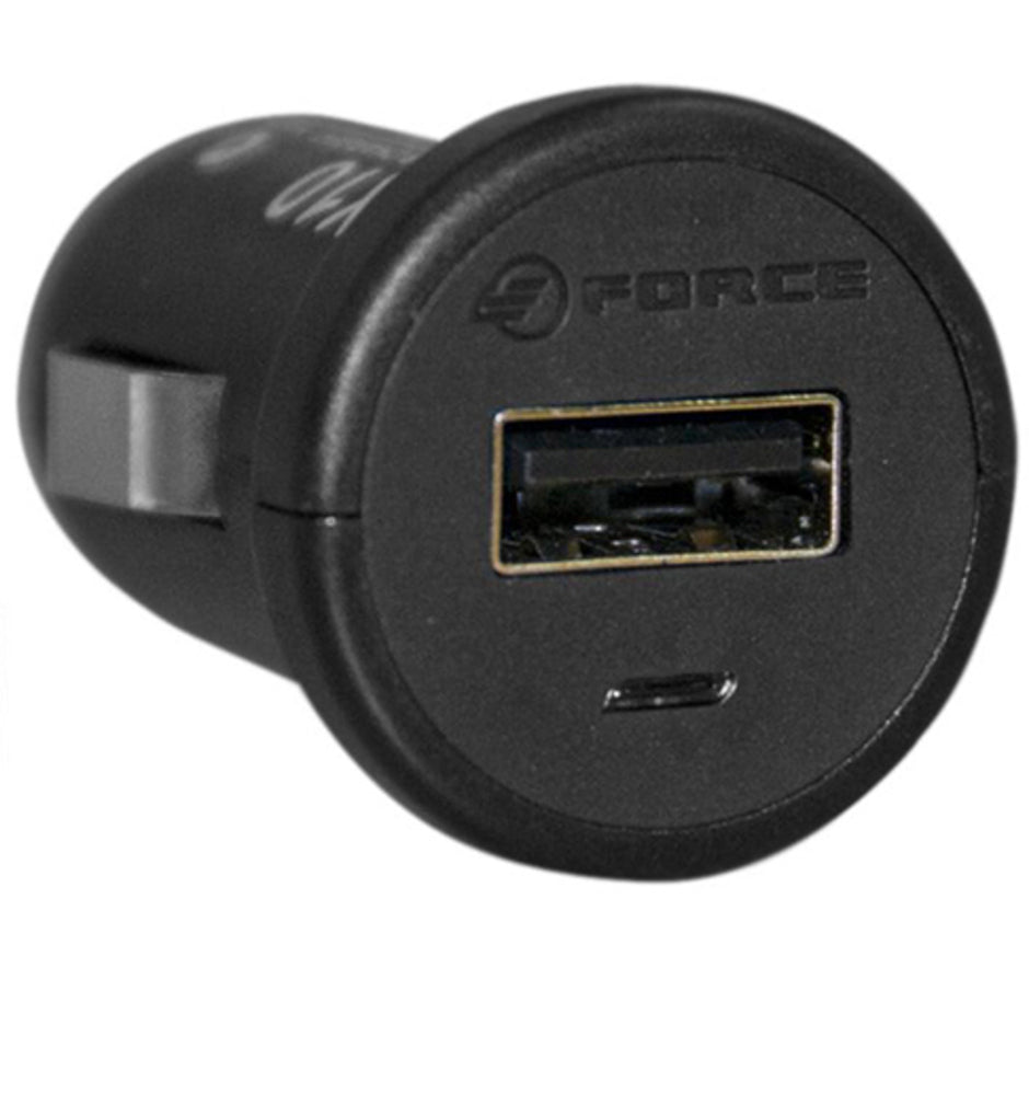 Force 1A USB Car Charger for Android/iPhone/iPad/Tablet/GPS/Smartphones - Black