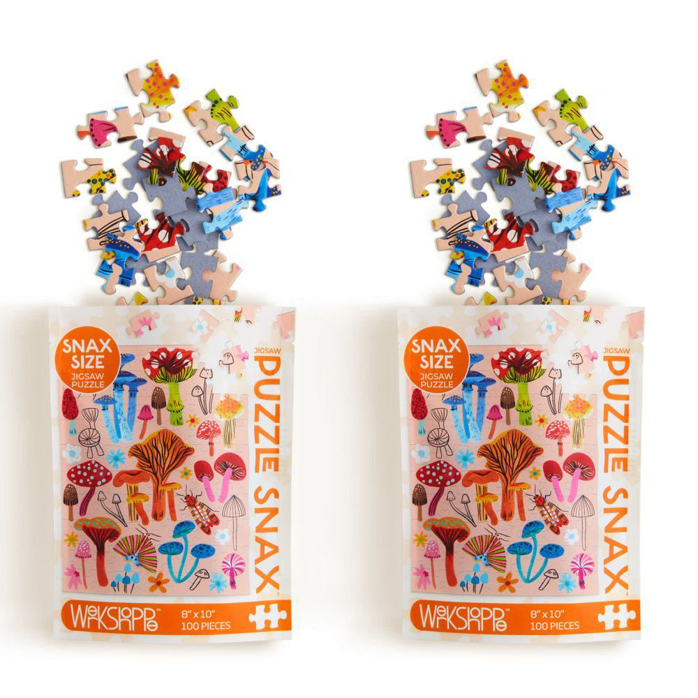 Werkshoppe 100pc WerkShoppe Snax Jigsaw Puzzle 8x10 Mushroom Patch Educational Game 7y+ (2 Pack)