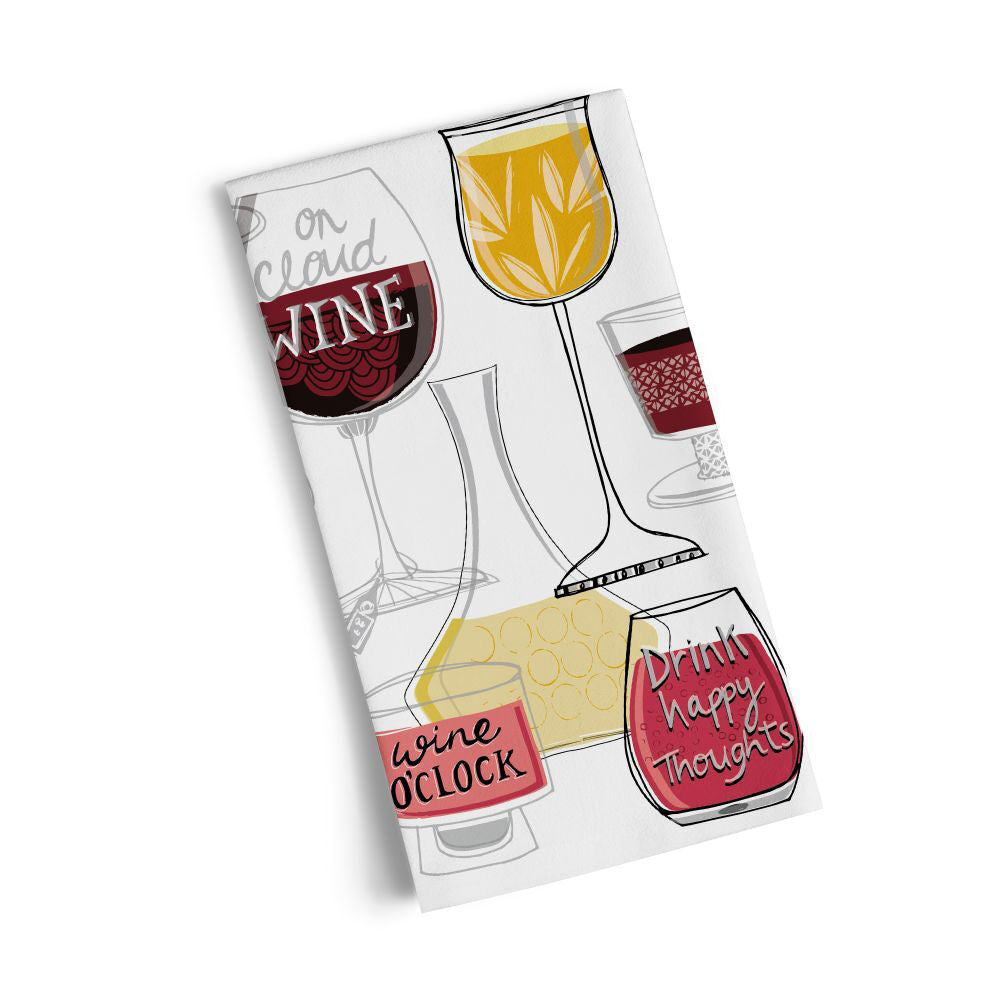 Werkshoppe Cotton Kitchen Tea Towel Drying Dish Cloth 53.5x71cm Wine Time — image 2