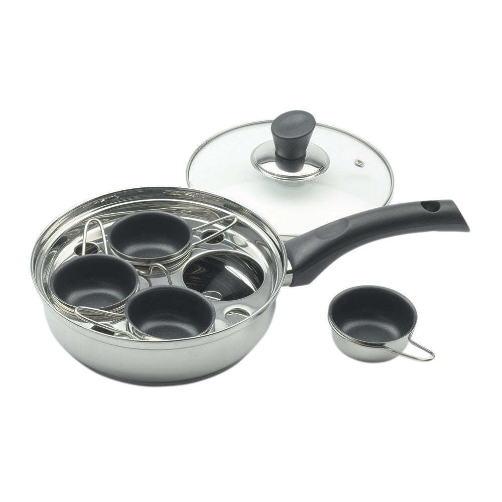 Wiltshire Soho 4 Cup 18/10 Stainless Steel Kitchen Egg Poacher Pot/Pan