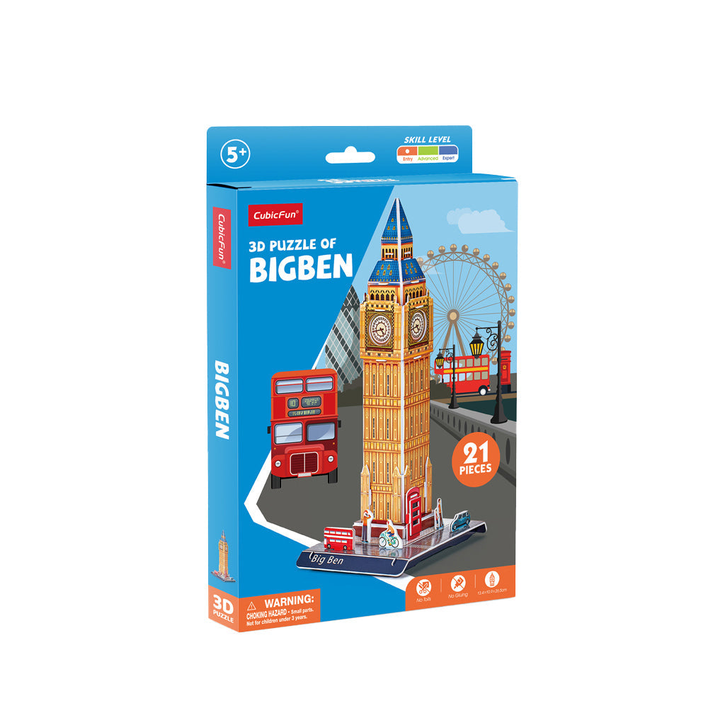 Cubic Fun CubicFun 2pc Eiffel Tower and Big Ben 3D Puzzles Kids Toy Interactive Construction Set — image 4