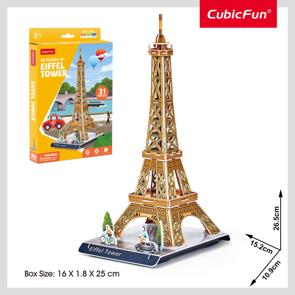 Cubic Fun CubicFun 2pc Eiffel Tower and Big Ben 3D Puzzles Kids Toy Interactive Construction Set — image 3