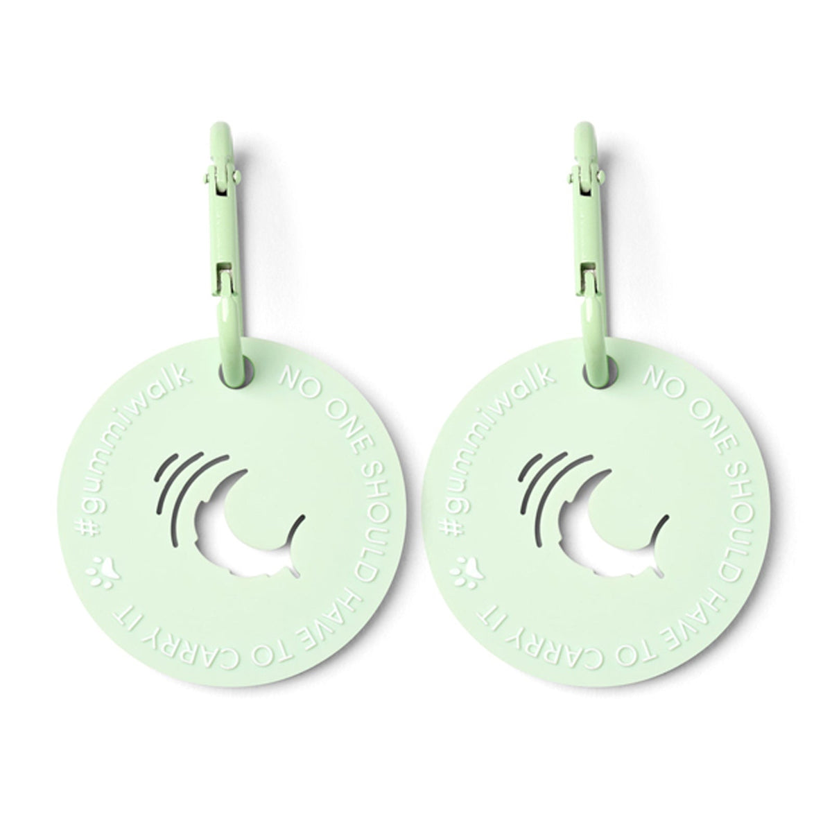 Gummi Silicone Dog/Puppy Poo Bag Clip/Holder Carrier Storage Outdoor Mint (2 Pack)