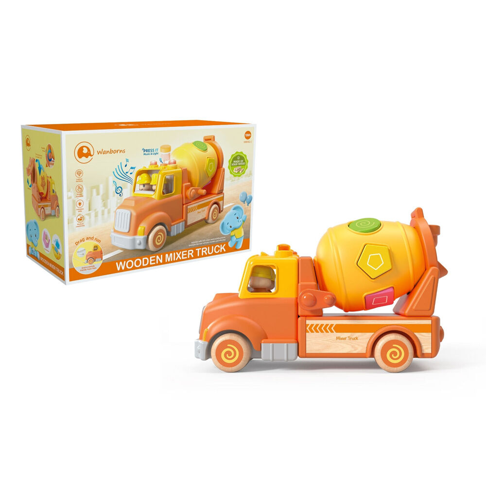 Wanborns Wooden Mixer Truck w/ Blocks Sound And Light Kids/Children 18m+ — image 2