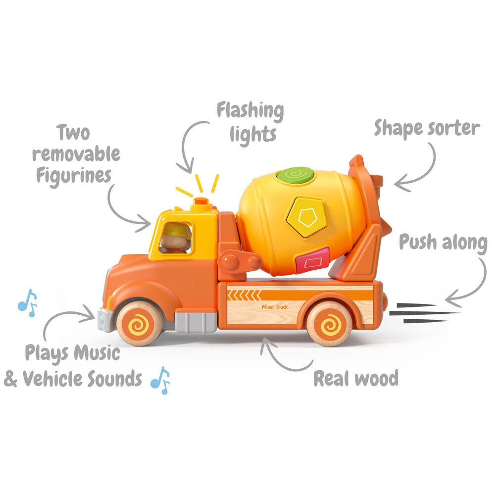 Wanborns Wooden Mixer Truck w/ Blocks Sound And Light Kids/Children 18m+ — image 3