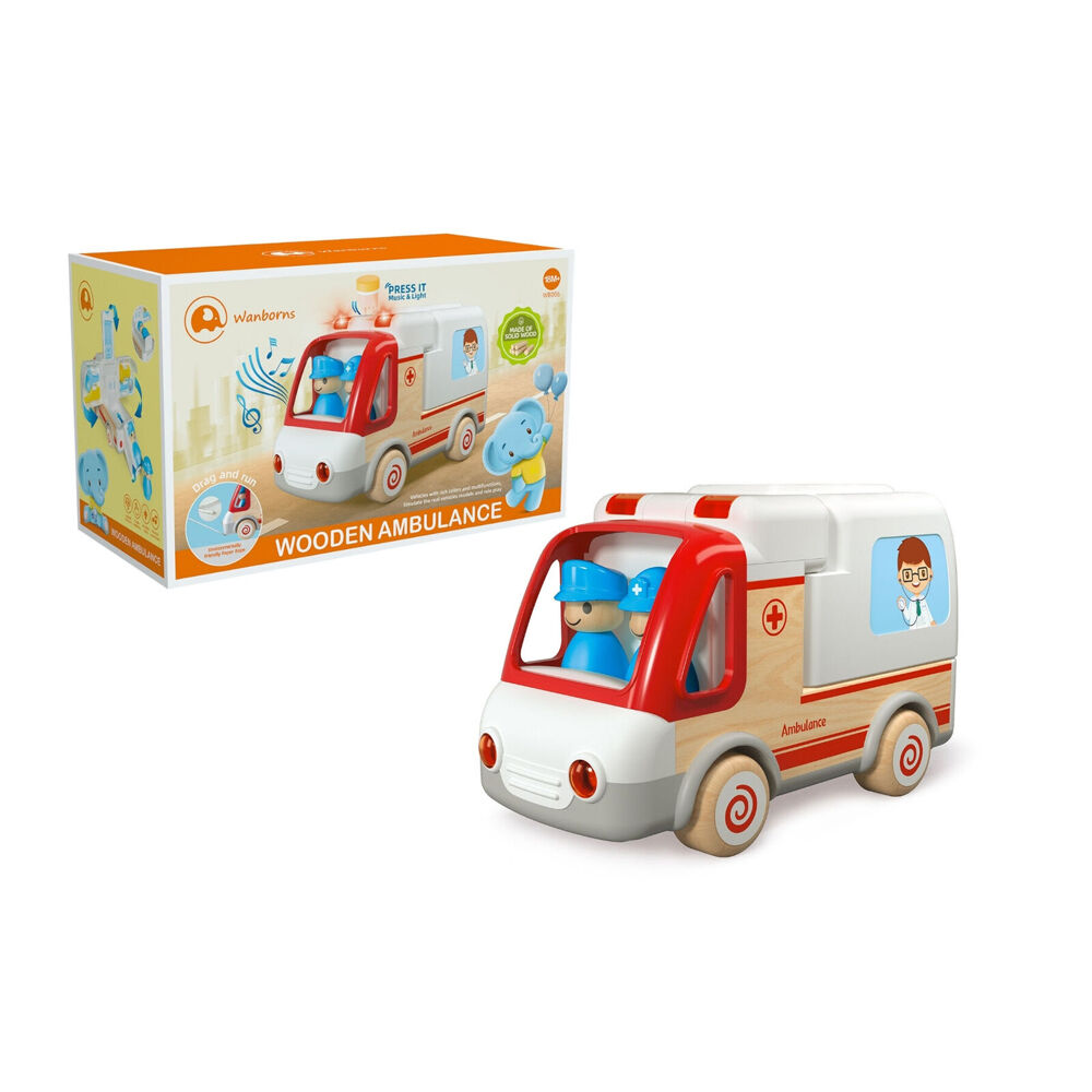 Wanborns Wooden Ambulance And Accessories w/ Sound And Light Kids/Children 18m+ — image 2