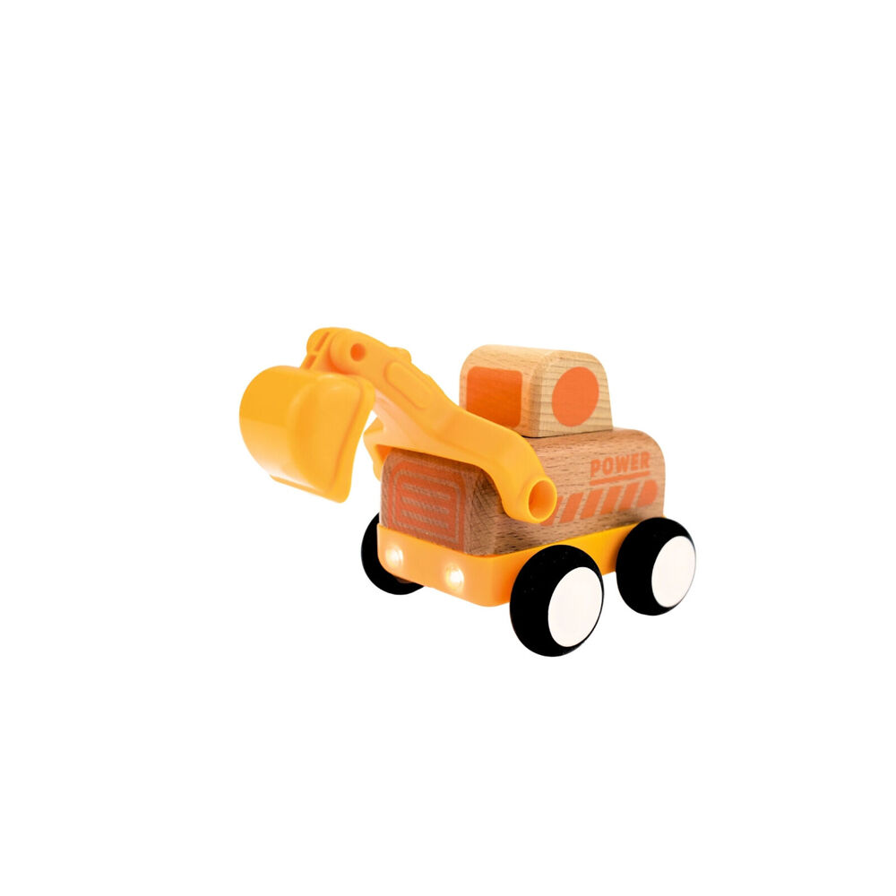 Wanborns Wooden Friction Truck Digger With Sound And Light Kids/Children 18m+