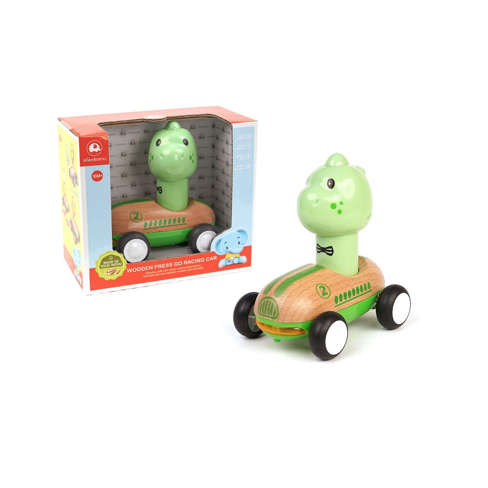 Wanborns Wooden Press Go Racer Dinosaur With Sound And Light Kids/Children 18m+ — image 2