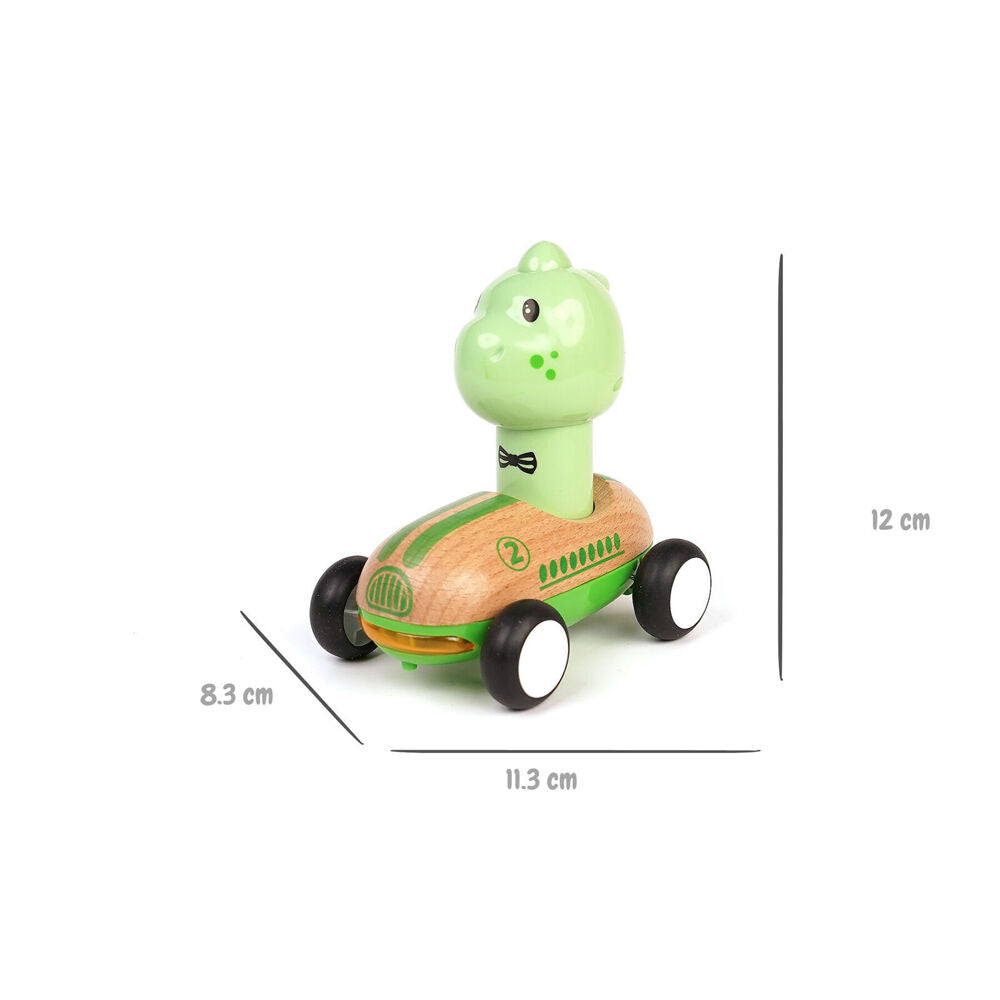 Wanborns Wooden Press Go Racer Dinosaur With Sound And Light Kids/Children 18m+ — image 4