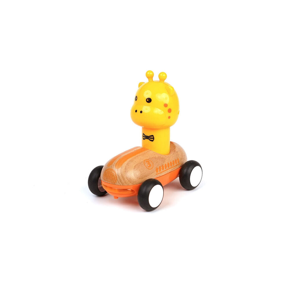 Wanborns Wooden Press Go Racer Giraffe With Sound And Light Kids/Children 18m+