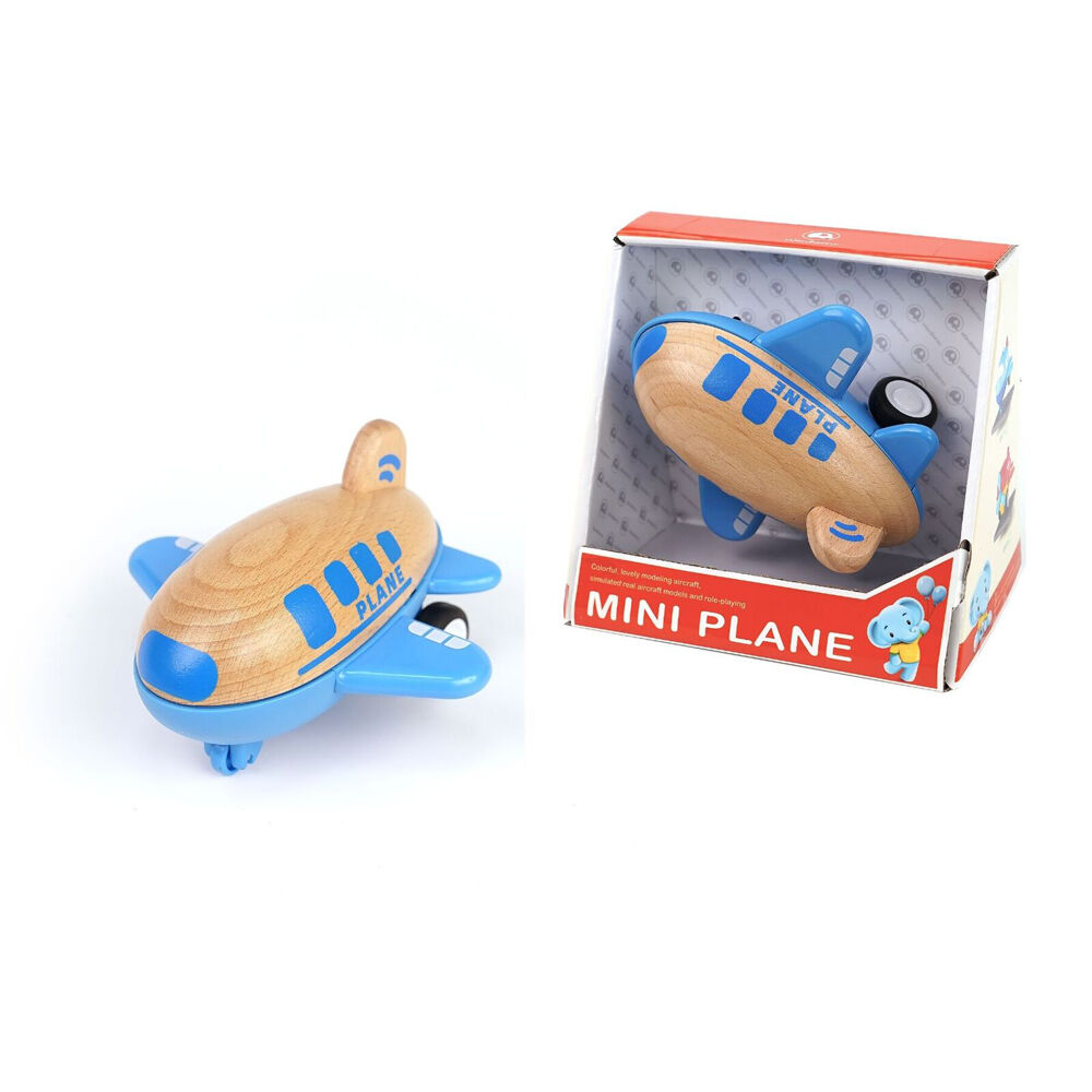 Wanborns Wooden Racer Plane Airplane With Sound- Blue Children/Kids 18m+ — image 2
