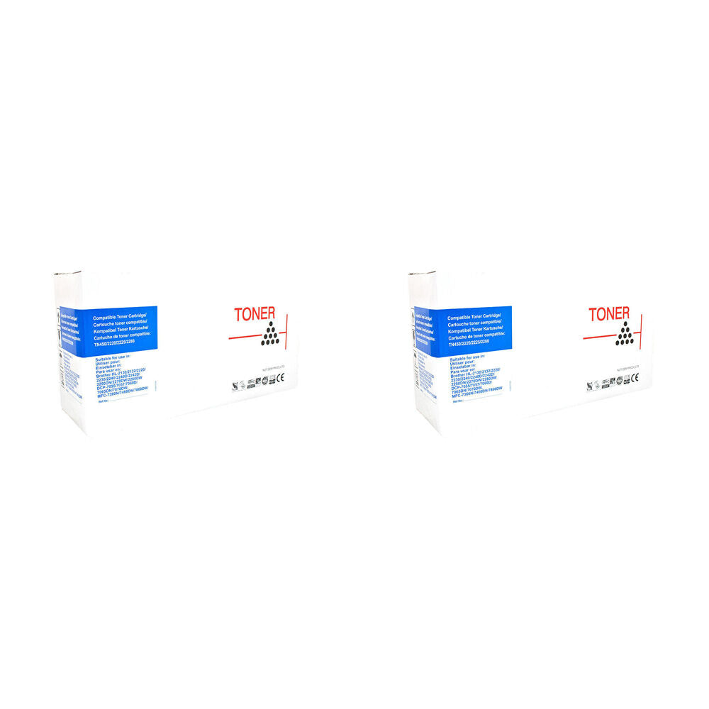 Whitebox Compatible Brother TN2250 Toner Cartridge Printer Accessory Black (2 Pack)