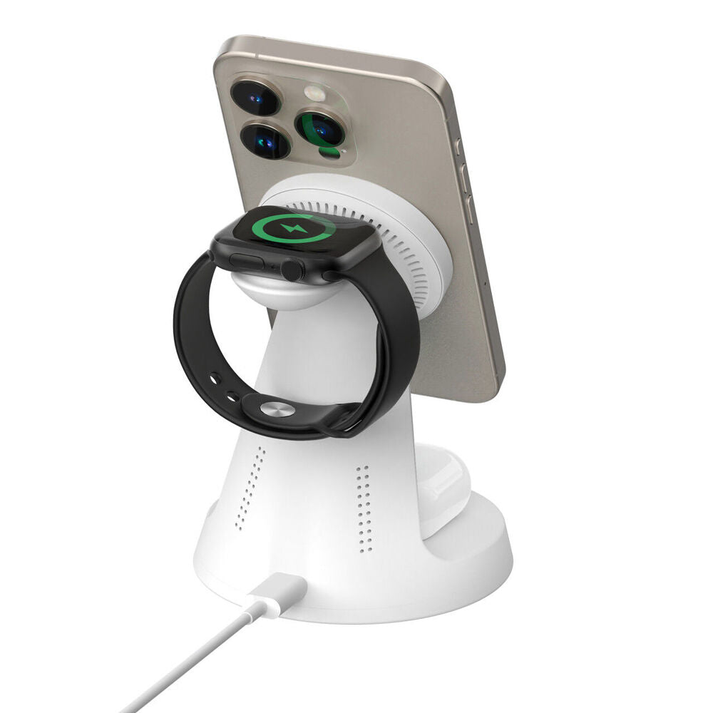Laser 3 in 1 Wireless Charging Stand Magnetic Multi Device Charger White — image 8