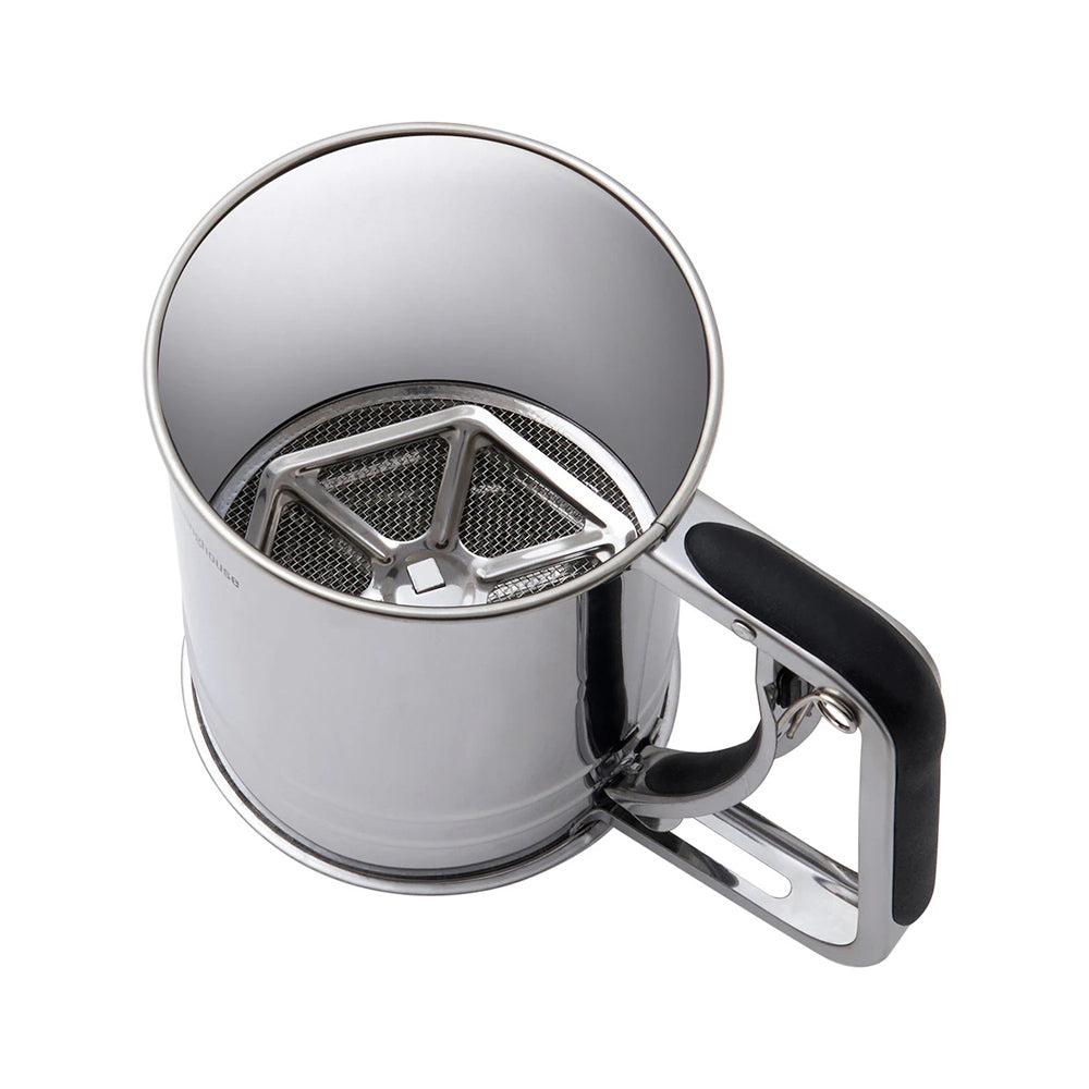 Westinghouse 3-Cup Mesh Flour Sifter One-Handed Soft Grip Stainless Steel — image 2