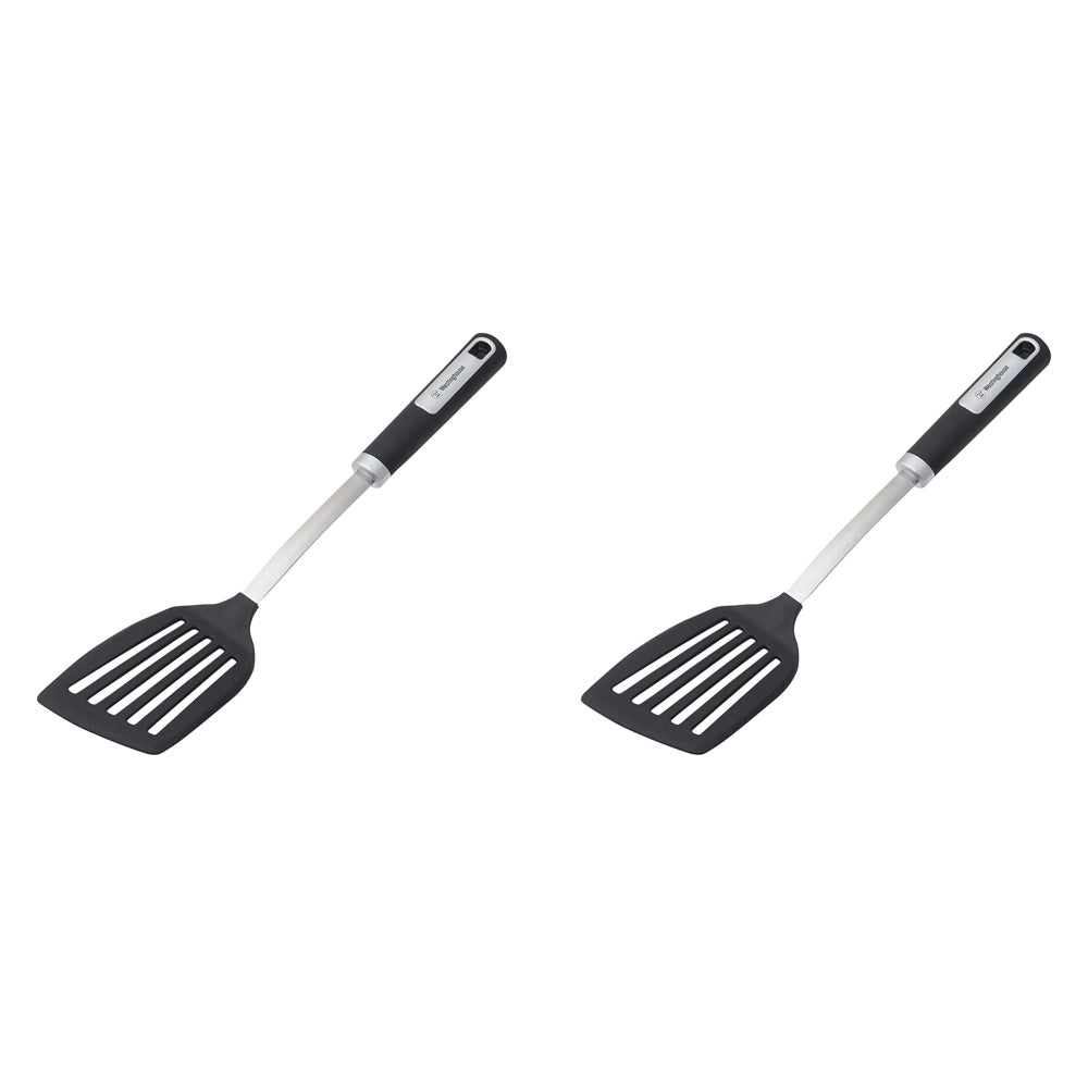 Westinghouse Nylon Slotted Turner Soft Grip Stainless Steel Kitchen Gadget (2 Pack)