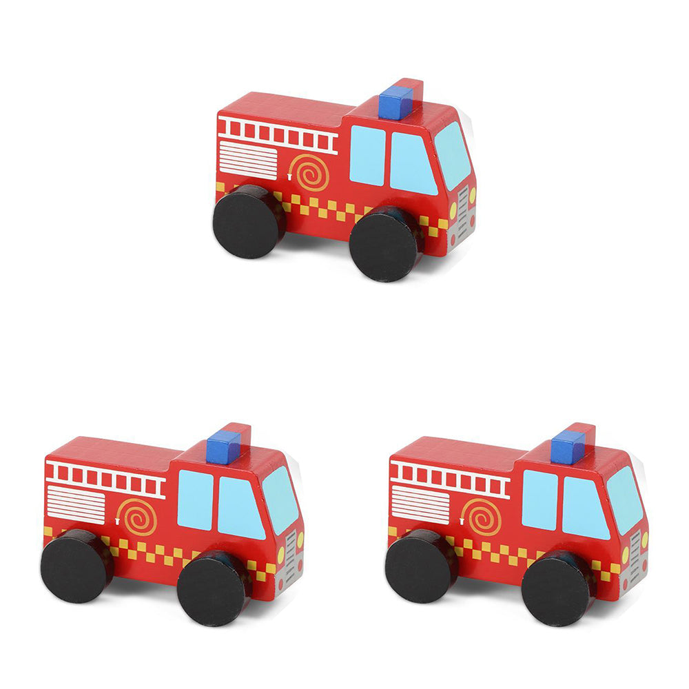 Majigg 10cm Emergency Services Kids/Children Fun Play Wooden Toy Assort 18m+ (3 Pack)