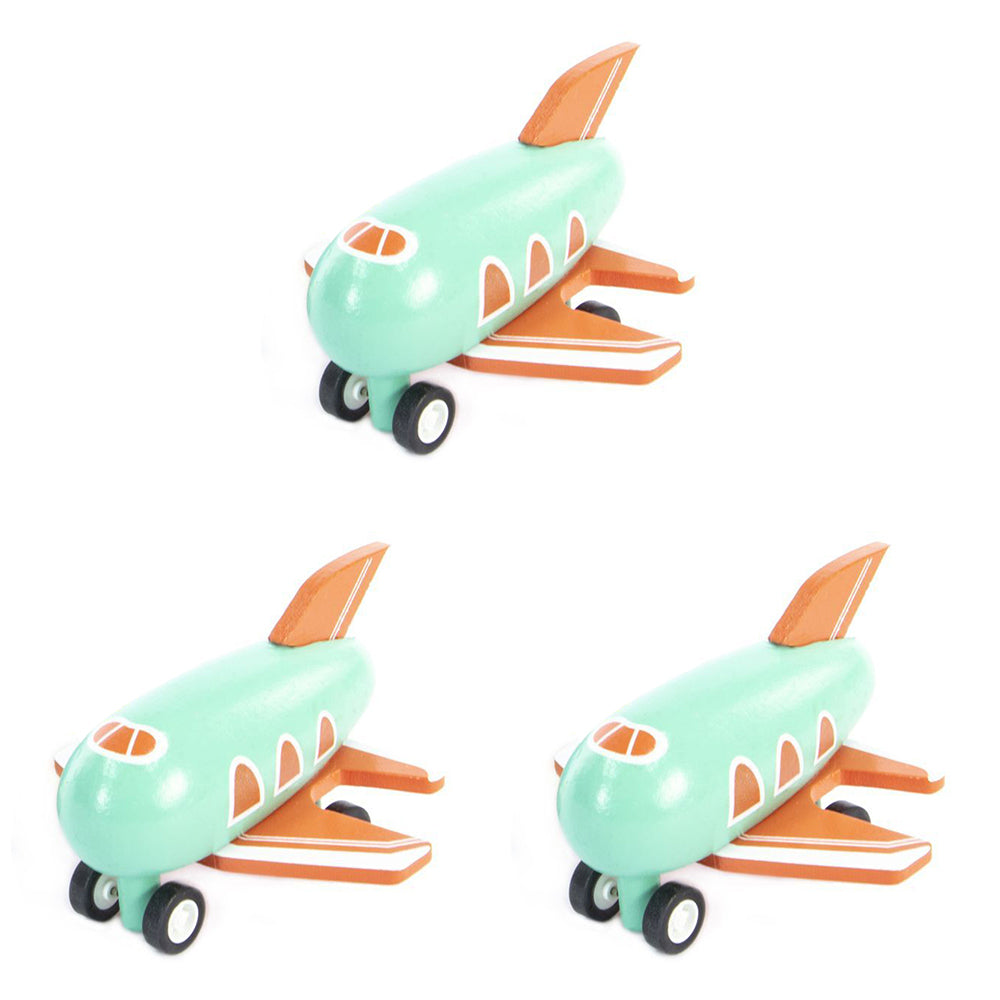 Majigg 10cm Mini Airplanes Kids/Children Fun Interactive Wooden Toy Assorted (3 Pack)