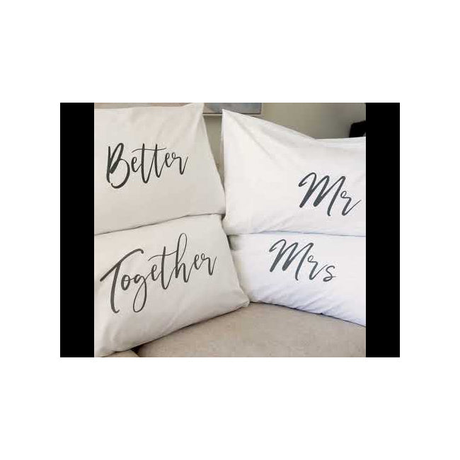 Splosh Wedding Better Together Cotton Pillowcase Cover Set 74x48cm White — image 2