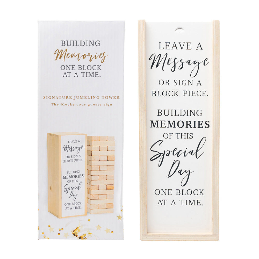Splosh Wedding Wooden 26.5x10cm Decorative Signature Block Engagement Event Decor Cream — image 4