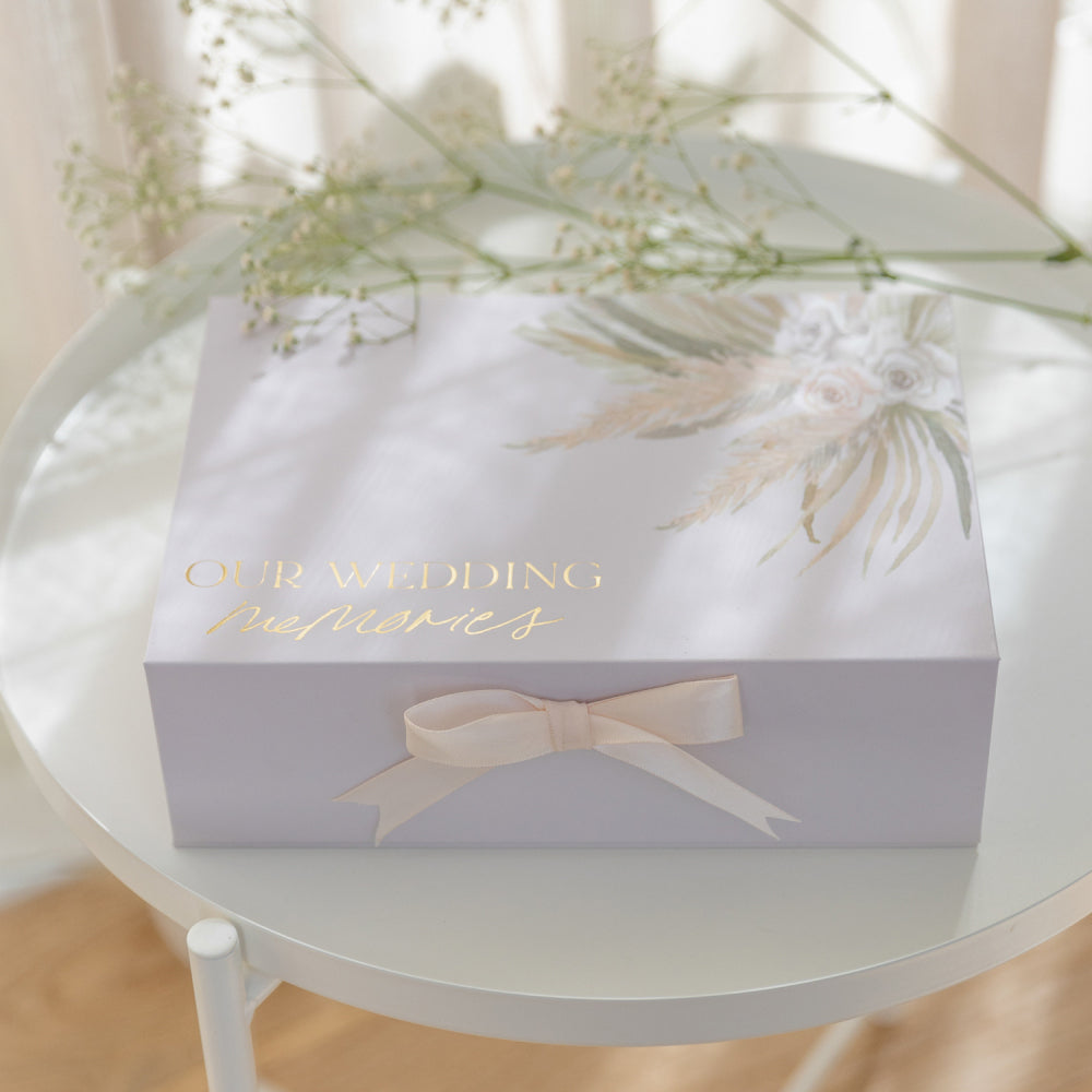 Splosh Floral Our Wedding Memories Couple Keepsake Box w/ Magnet Lid 25x18cm — image 5