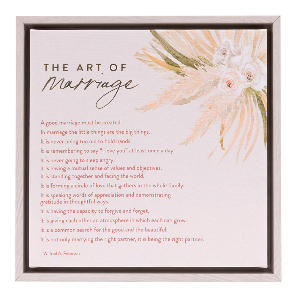 Splosh Wedding 34cm Floral The Art Of Marriage Canvas Wall Hanging Home Decor