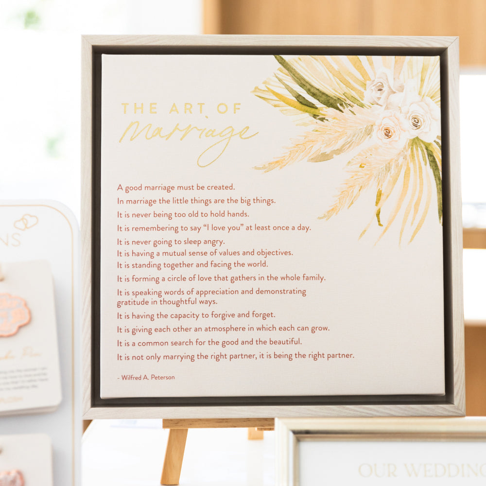 Splosh Wedding 34cm Floral The Art Of Marriage Canvas Wall Hanging Home Decor — image 8