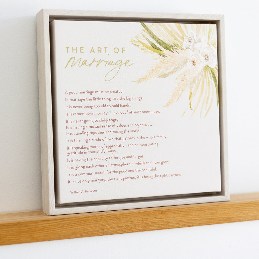 Splosh Wedding 34cm Floral The Art Of Marriage Canvas Wall Hanging Home Decor — image 2