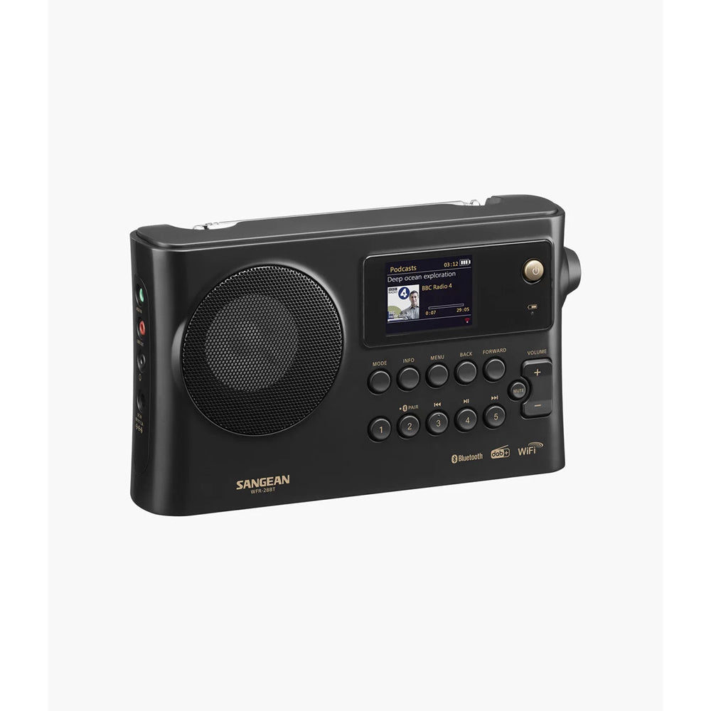 Sangean WFR28BT WIFI DAB+ Bluetooth Portable 24cm Digital Radio Stereo Mt Black — image 2