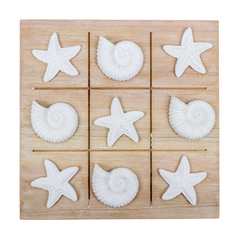 Karson Starfish & Shell Tic Tac Toe Board Game Set 20.5x20.5x6cm (9 Pieces)