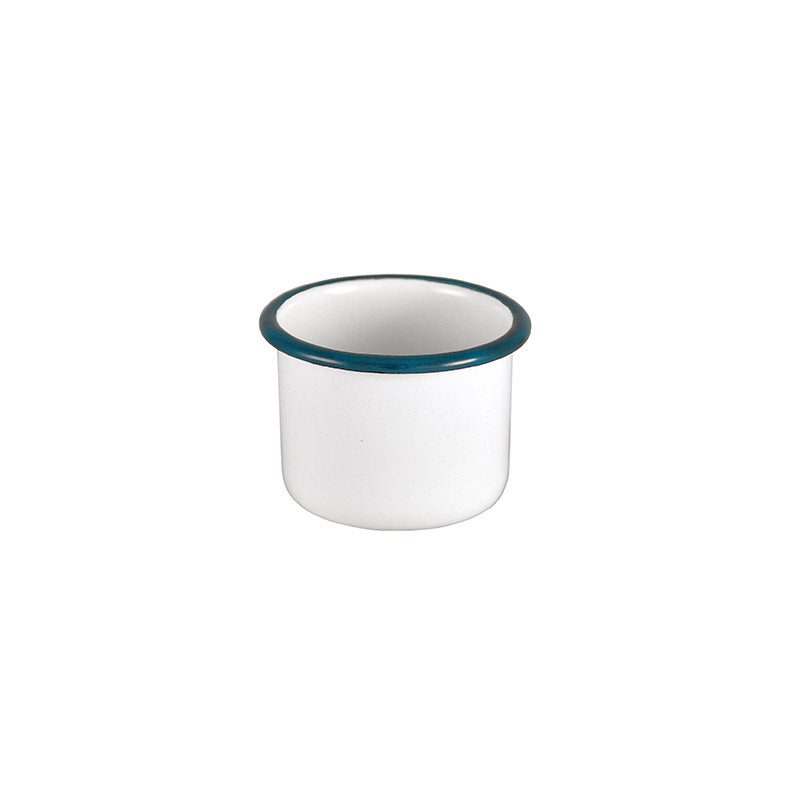 Urban Style Enamelware 5cm Ramekin Bowl Dip/Sauce Container w/ Blue Rim White (4 Pack) — image 2