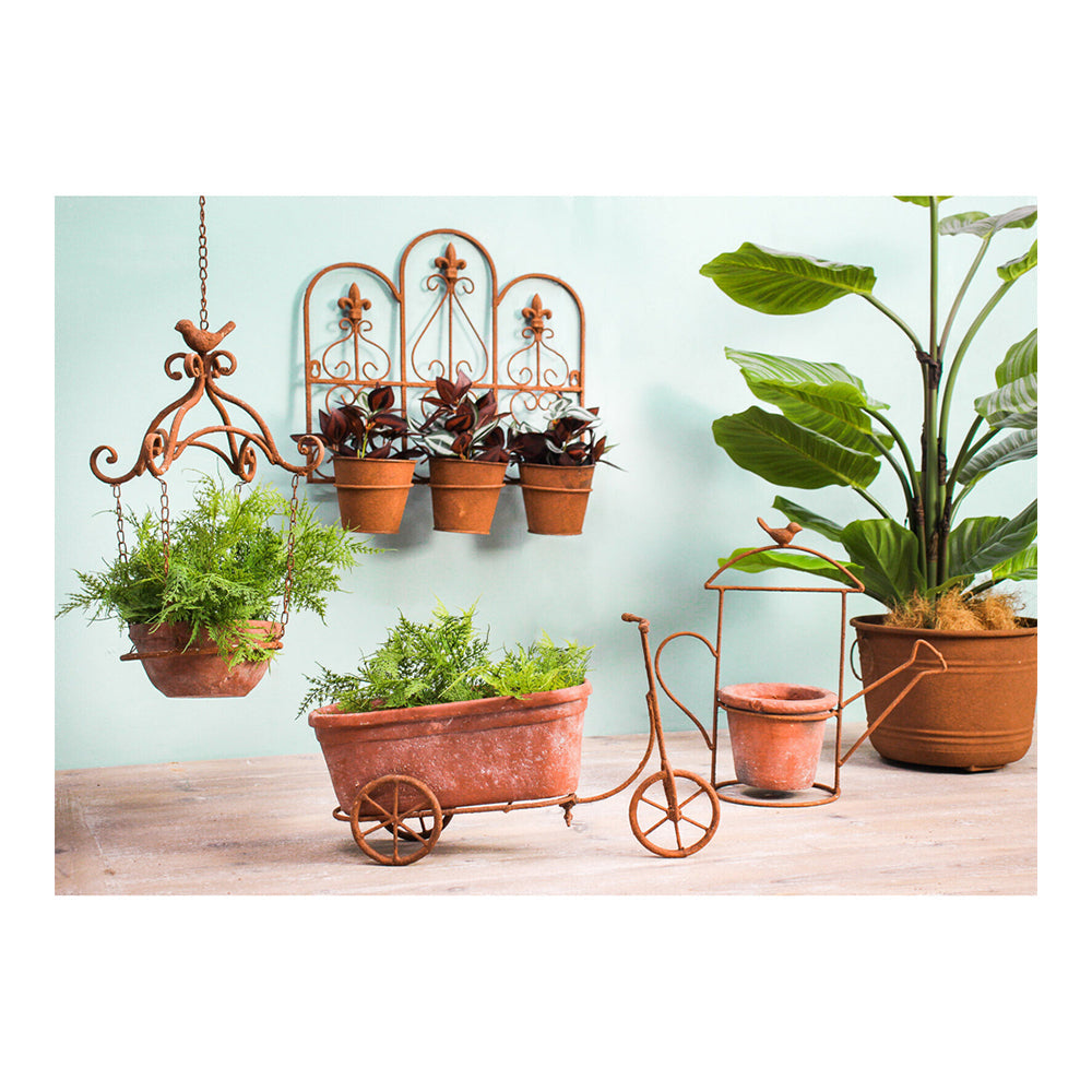 LVD Metal/Terracotta 41cm Bike Planter Clay Pot Garden Porch Decorative Display — image 2
