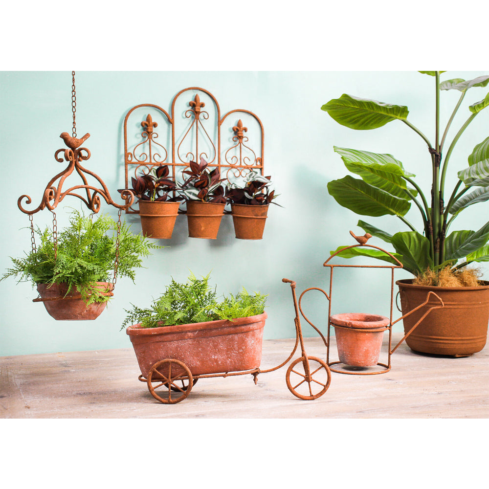 LVD Planter 36cm Watering Can Metal/Terracotta Storage Plant/Flower Container Brown — image 3