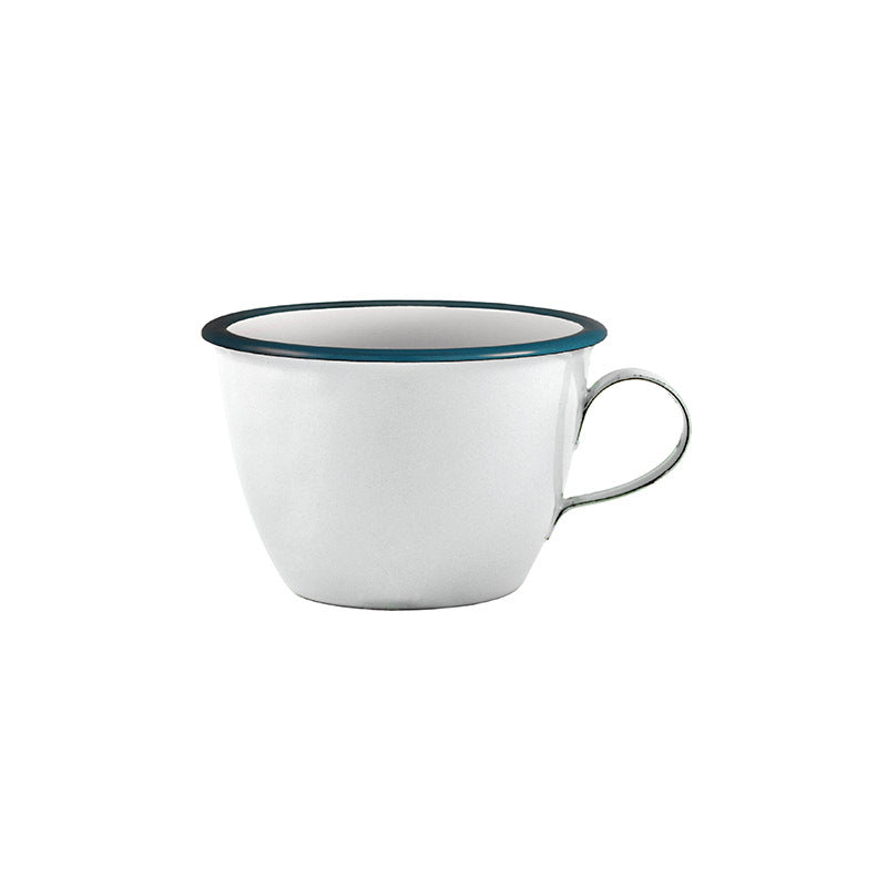 Urban Style Enamelware 350ml Conical Cafe Cup Coffee/Tea Mug w/ Handle White