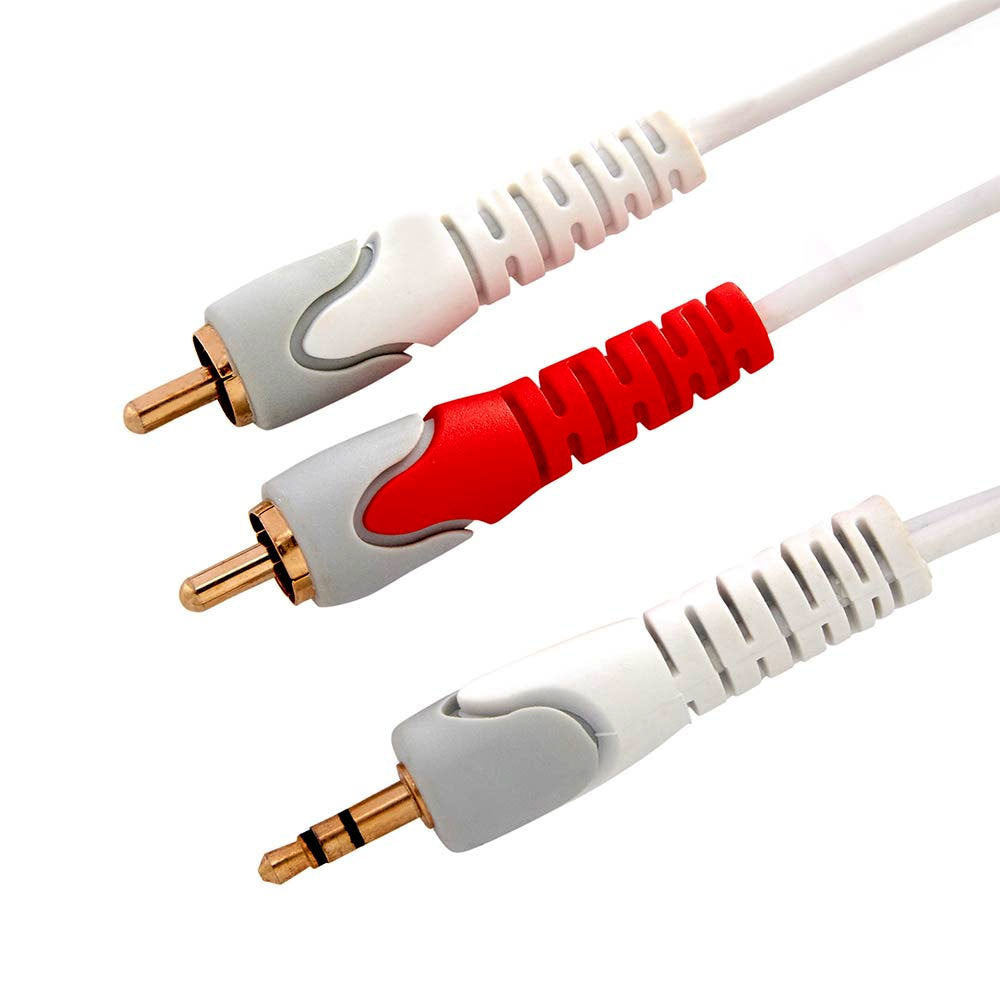 Westinghouse 1.5M Audio Splitter Cable Earphone Jack to 2 x RCA Cable - White (2 Pack) — image 2