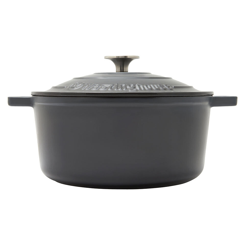 Westinghouse 5L 25cm Round Cast Iron Pot/Dish Induction Food/Cooking Ombre Grey — image 2