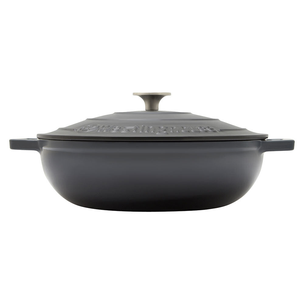 Westinghouse 4L 30cm Shallow Round Cast Iron Pot/Dish Induction Cooking Ombre GR — image 3