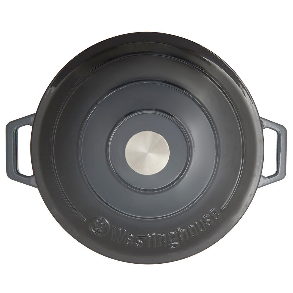 Westinghouse 4L 30cm Shallow Round Cast Iron Pot/Dish Induction Cooking Ombre GR — image 4