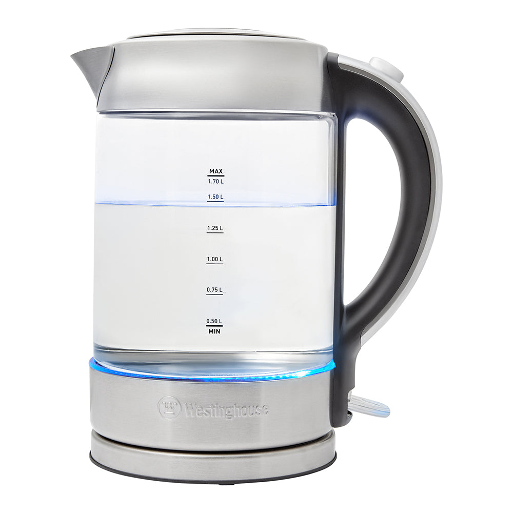 Westinghouse 1.7L 2200W Glass Electric Cordless Kettle/Water Boiler Silver — image 2