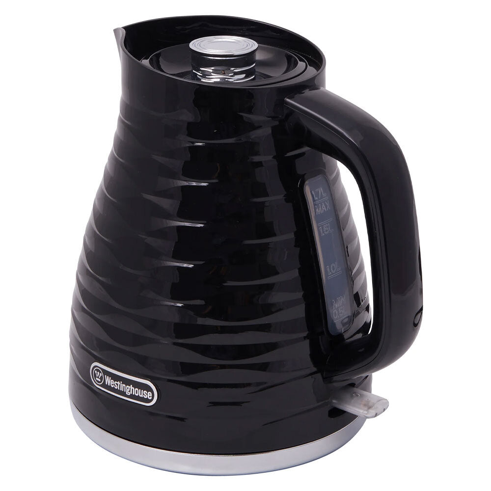 Westinghouse Wave Pattern Black/Silver 1.7L Kettle & 4 Slice Toaster Pack — image 2