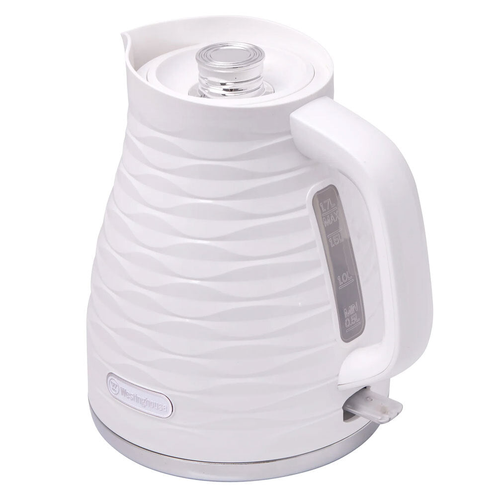 Westinghouse Wave Pattern White/Silver 1.7L Kettle & 4 Slice Toaster Pack — image 2