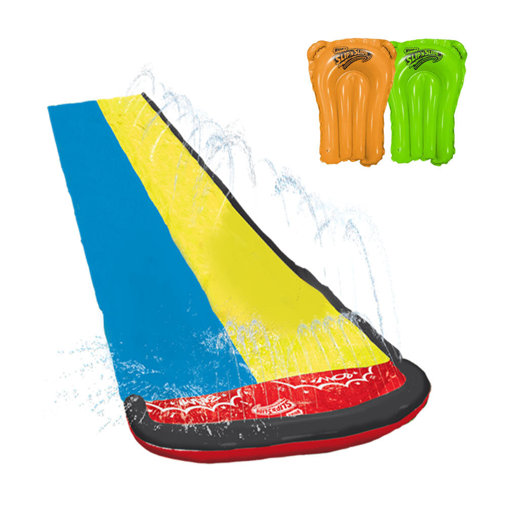 Wham O Wham-O 16ft Wave Rider Double Sliding Lane Backyard Water Slide Kids Toy 5-12y