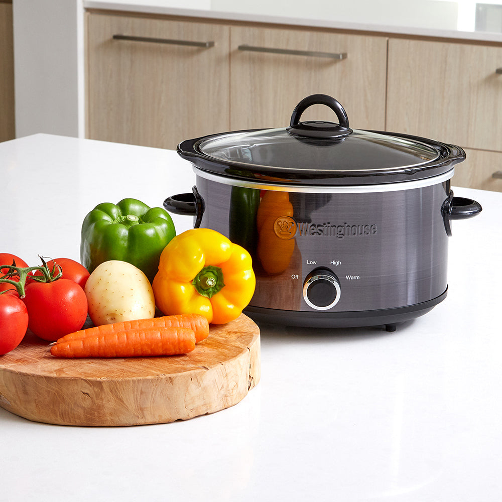 Westinghouse 3.5L 210W Electric Slow Cooker w/Ceramic Pot Stainless Steel Black — image 6