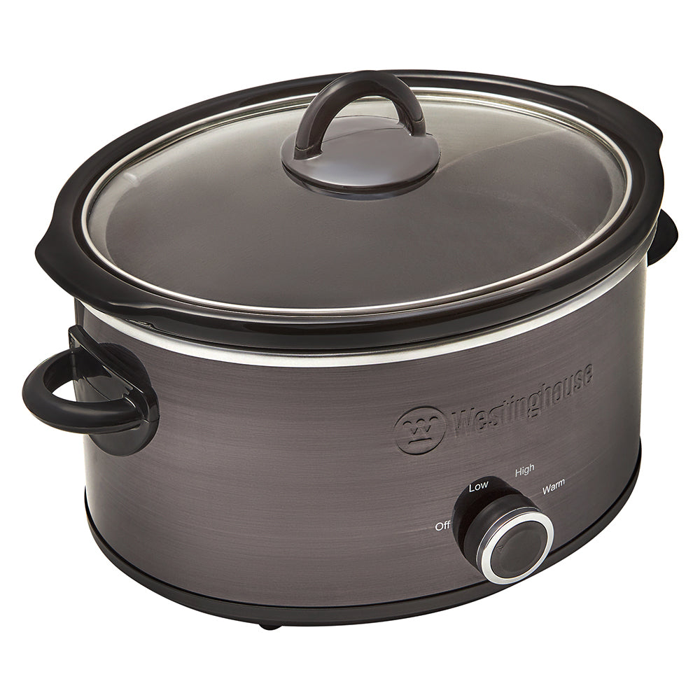 Westinghouse 3.5L 210W Electric Slow Cooker w/Ceramic Pot Stainless Steel Black — image 4