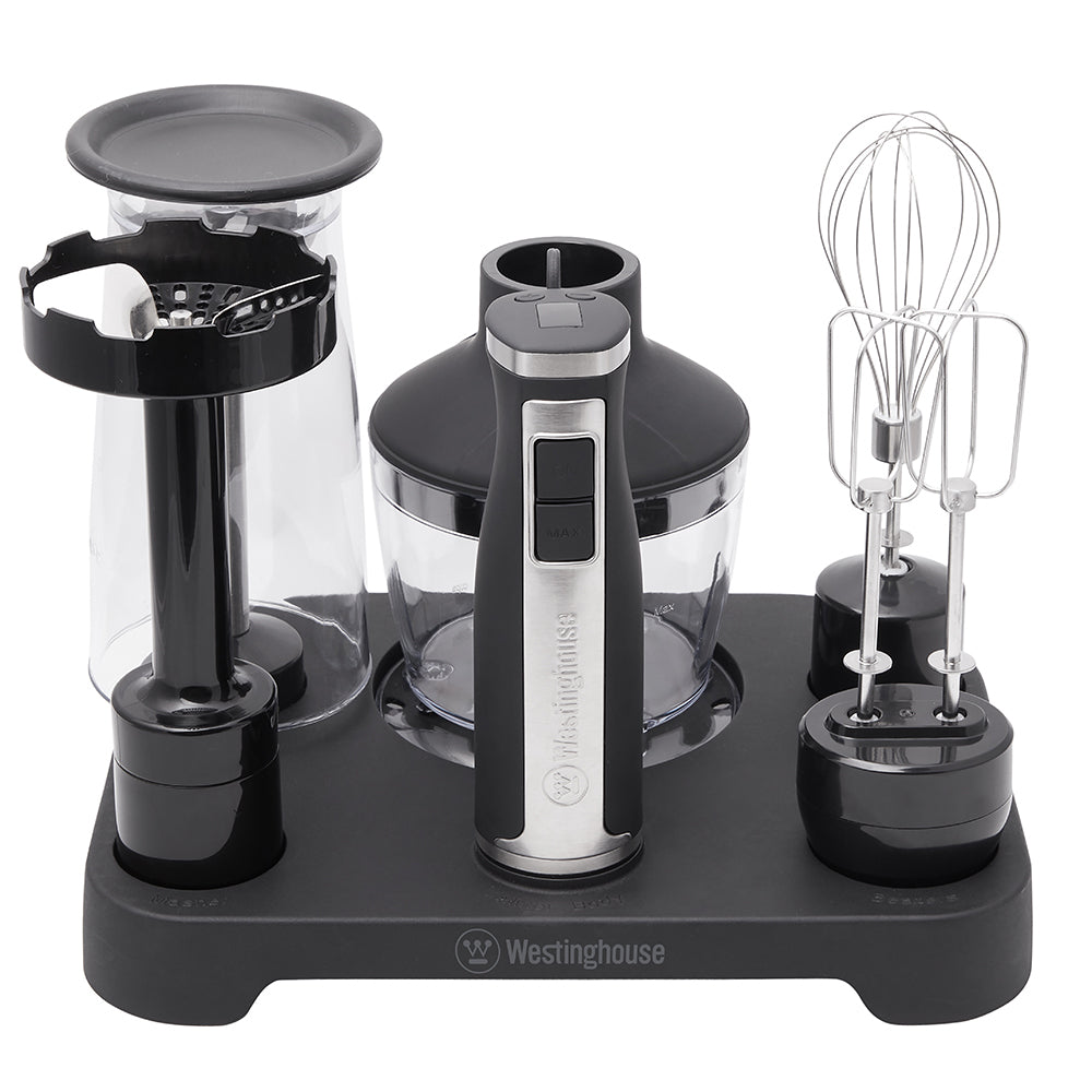 Westinghouse Multi Function 350W Stick Mixer Set w/ Lock In Stand SS/Black — image 2