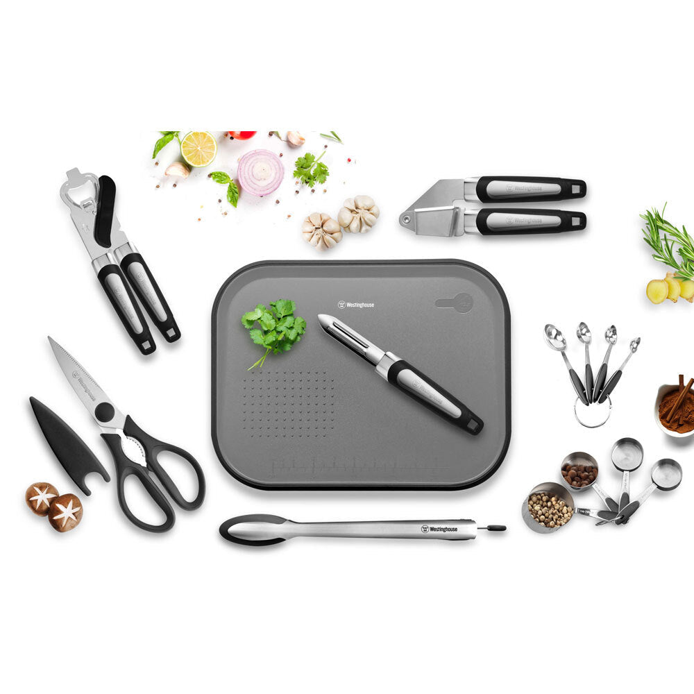 Westinghouse Stainless Steel Utensils Set Can Opener/Measuring Spoons/Cups (8 Pieces) — image 2
