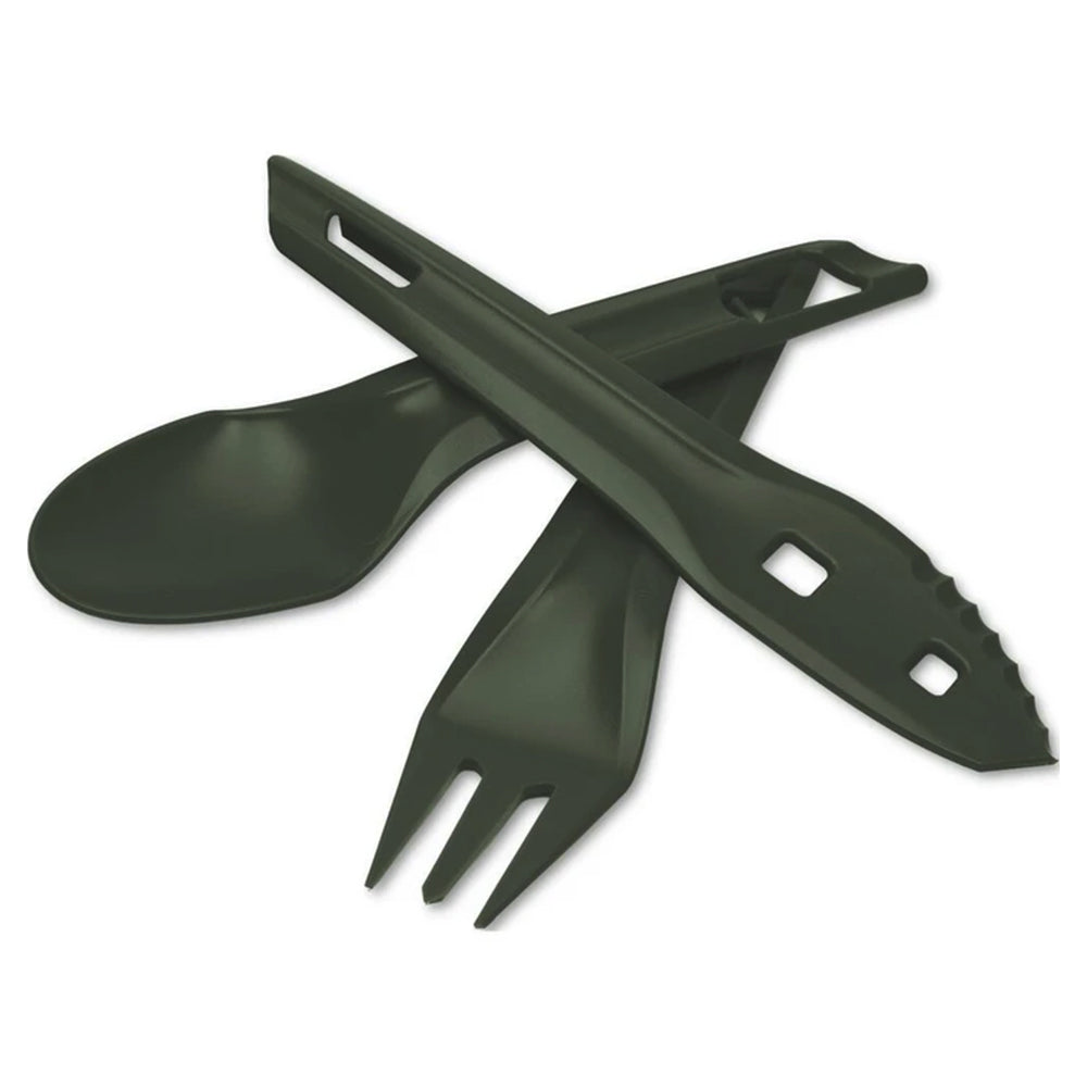 Wildo Ocy Chow Outdoor Cutlery Kit Spoon/Knife/Fork Camping Utensils Set — Olive